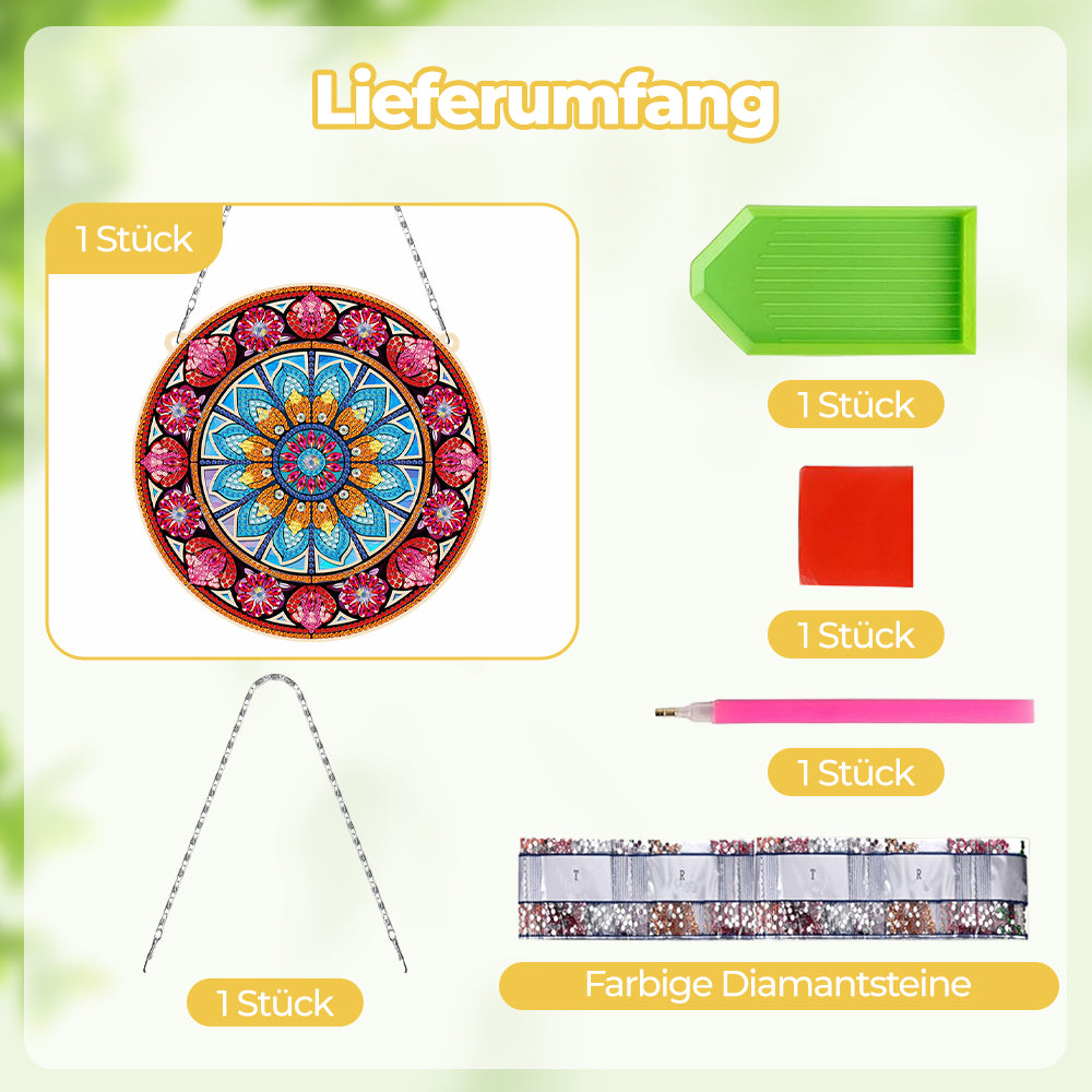 Acryl Blauer Lotus-Mandala Diamond Painting Hängender Anhänger