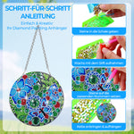 Acryl Blauer Schmetterling und Blumen Diamond Painting Hängender Anhänger
