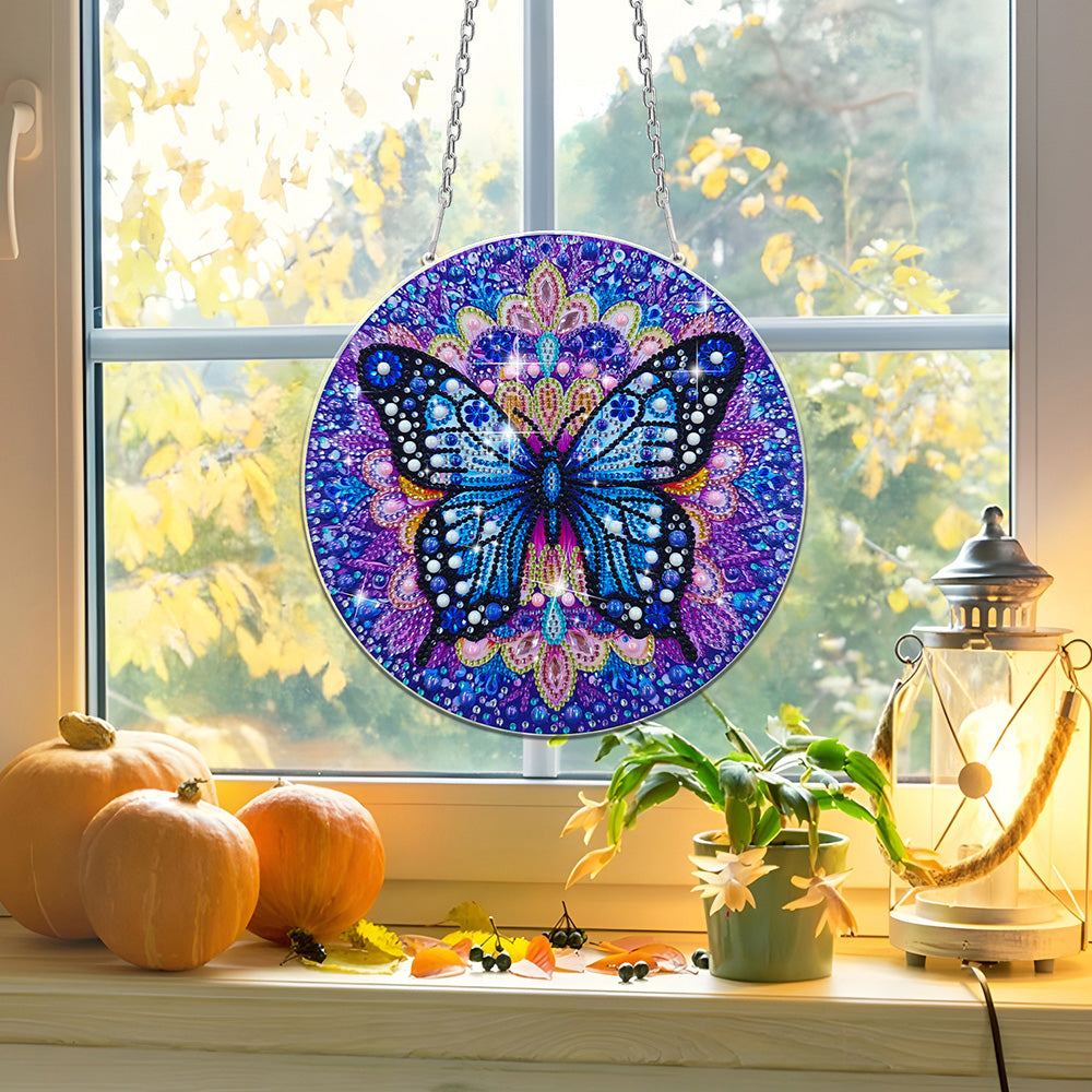 Acryl Geheimnisvoller blauer Schmetterling Diamond Painting Hängender Anhänger