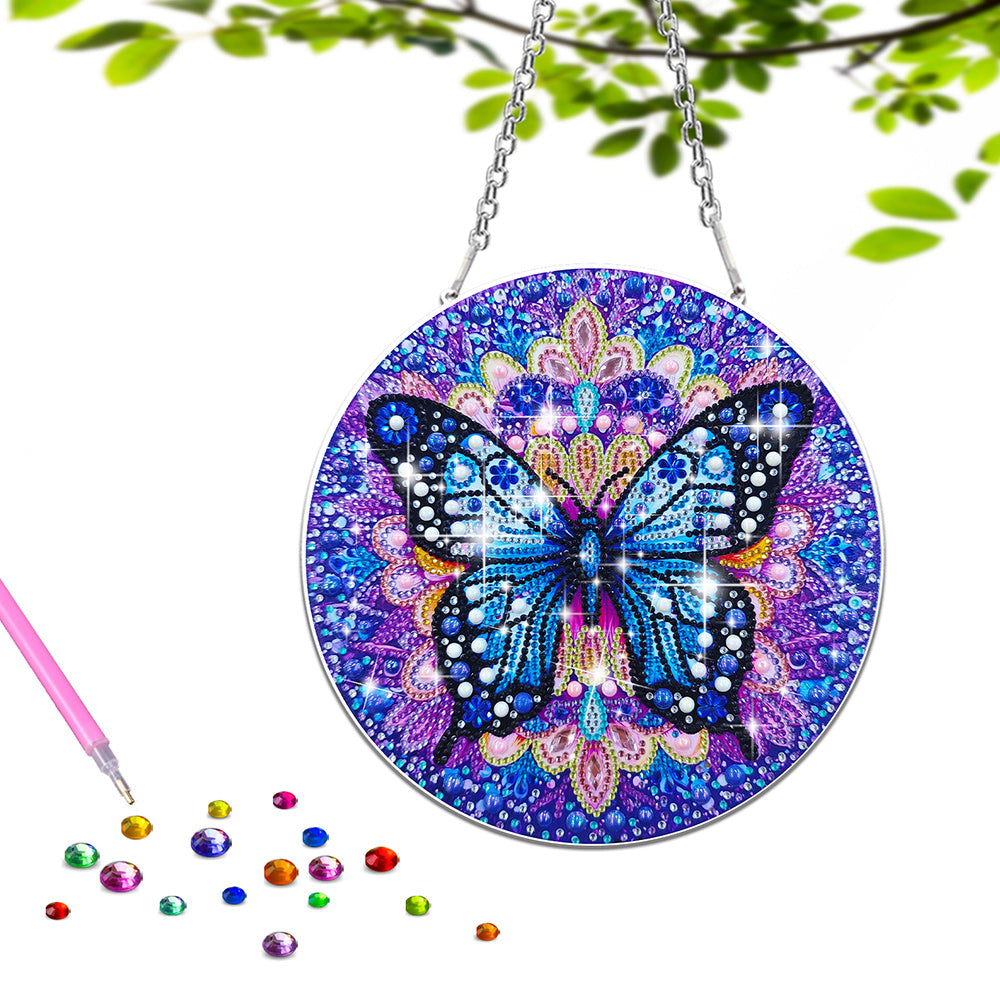 Acryl Geheimnisvoller blauer Schmetterling Diamond Painting Hängender Anhänger