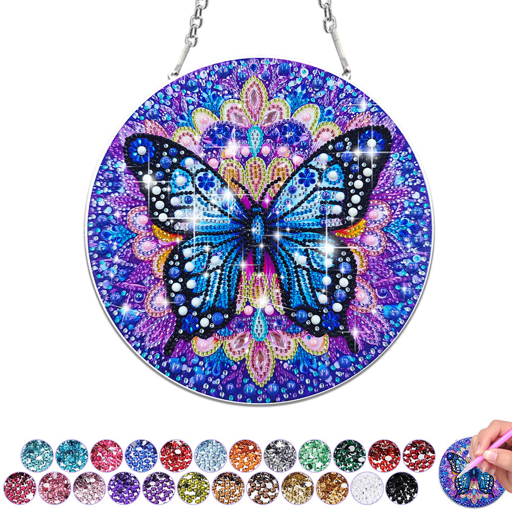 Acryl Geheimnisvoller blauer Schmetterling Diamond Painting Hängender Anhänger