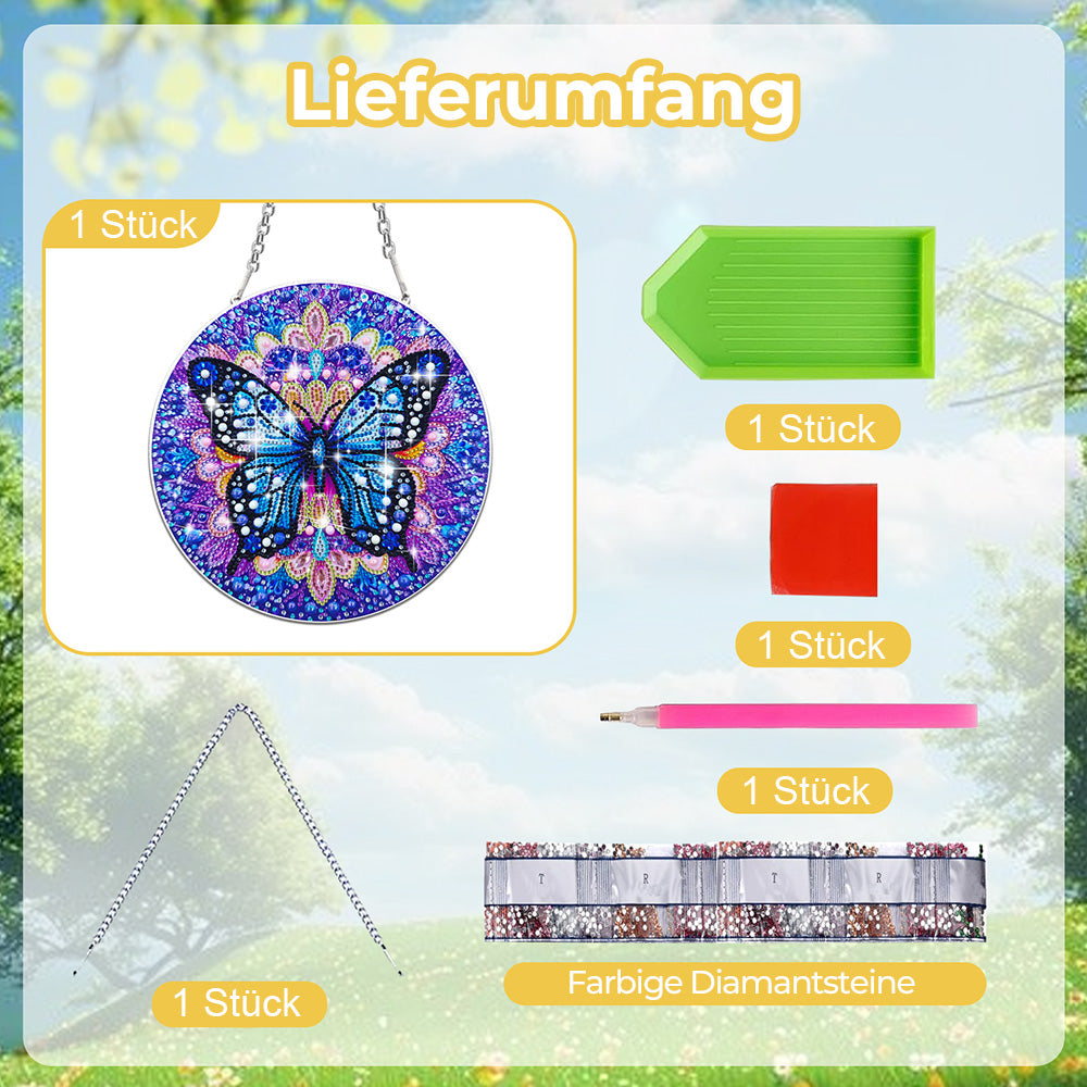 Acryl Geheimnisvoller blauer Schmetterling Diamond Painting Hängender Anhänger