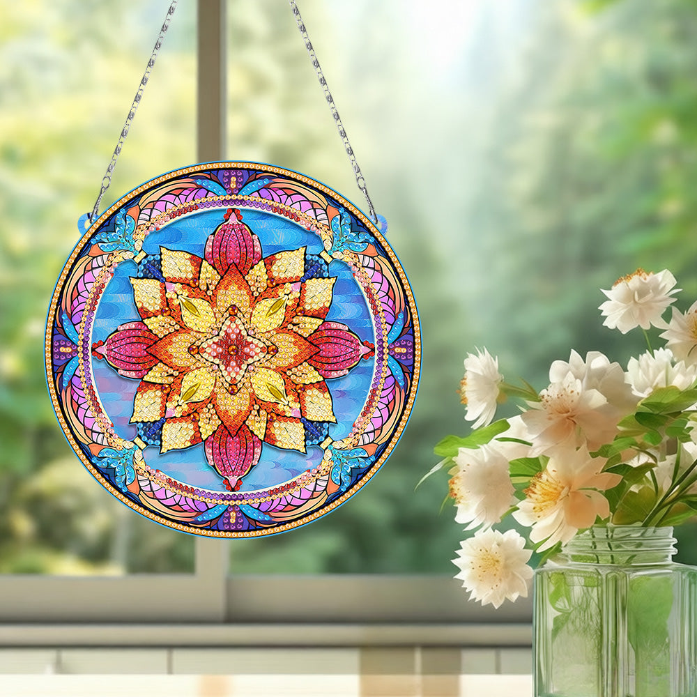 Acryl Mandala-Lotusblume Diamond Painting Hängender Anhänger