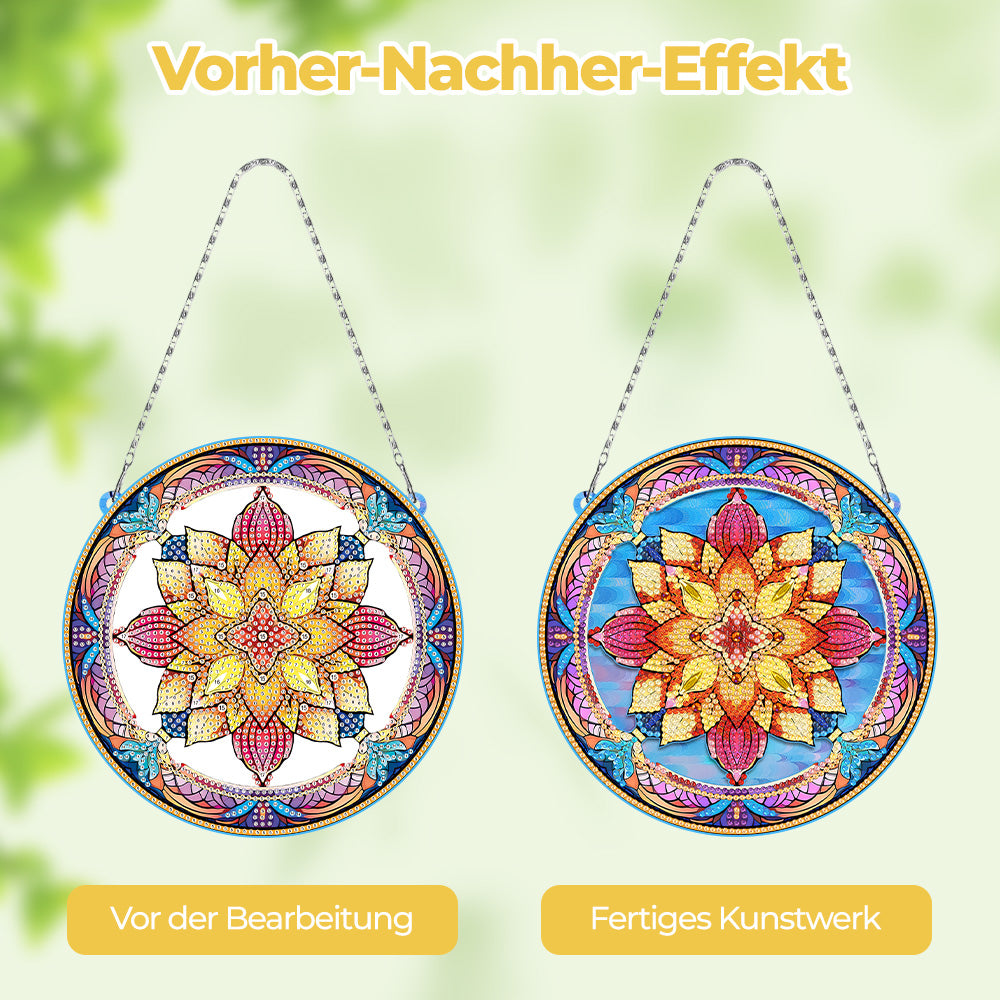 Acryl Mandala-Lotusblume Diamond Painting Hängender Anhänger