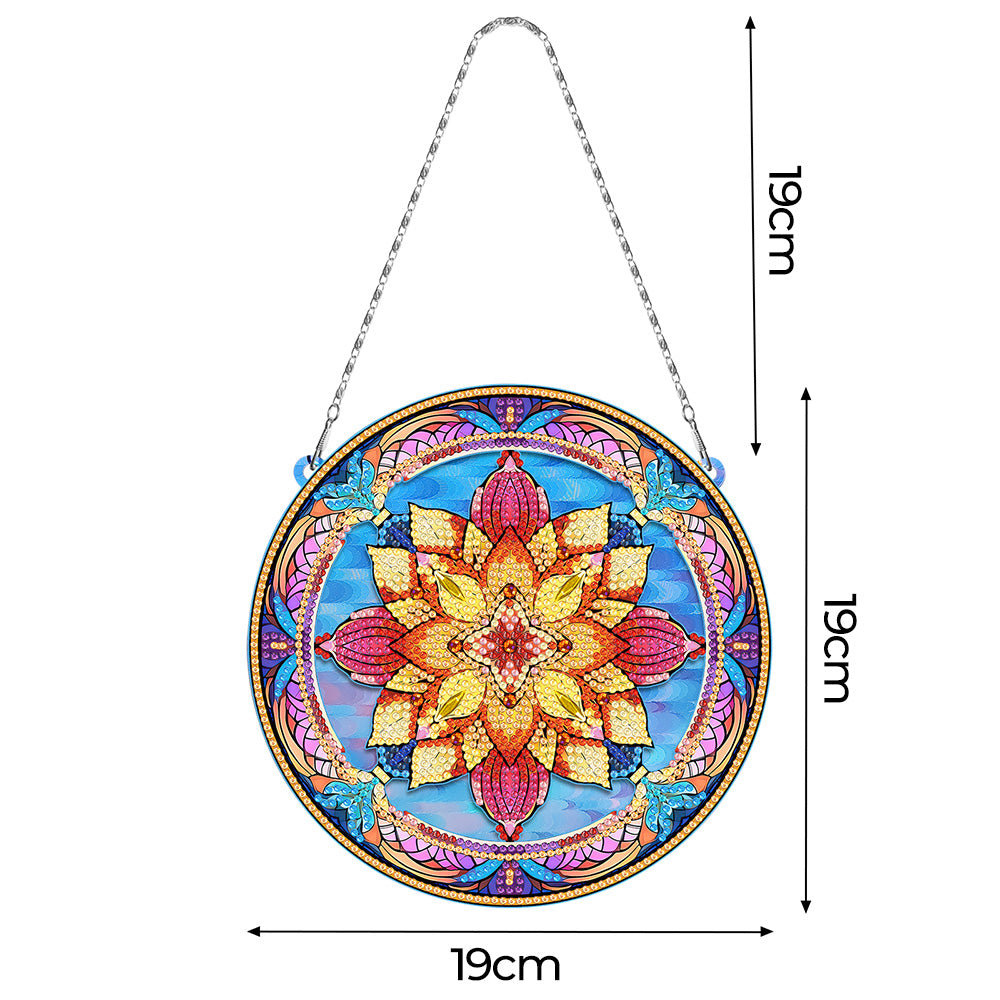 Acryl Mandala-Lotusblume Diamond Painting Hängender Anhänger