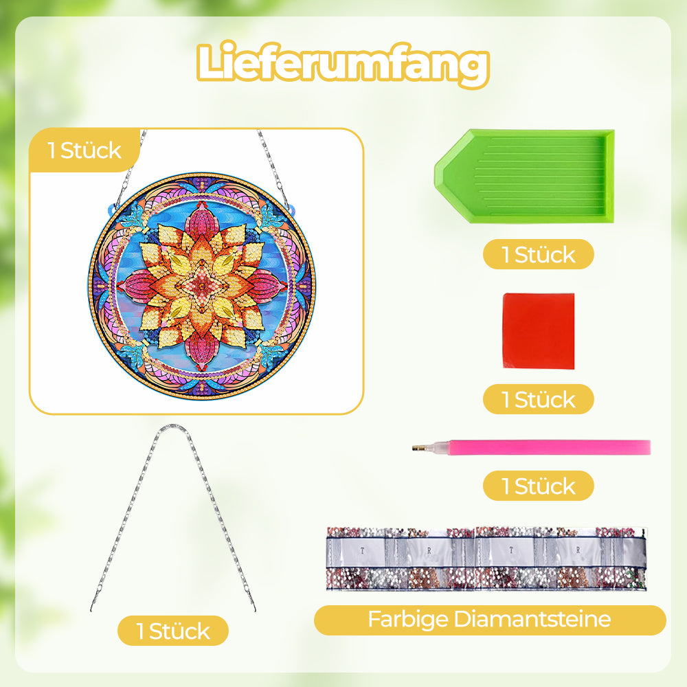 Acryl Mandala-Lotusblume Diamond Painting Hängender Anhänger