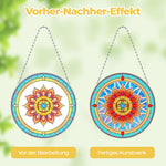 Acryl Roter Lotus-Mandala Diamond Painting Hängender Anhänger