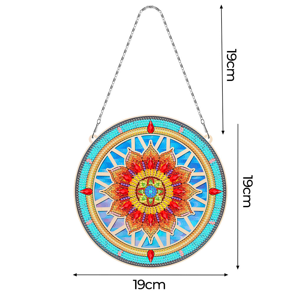 Acryl Roter Lotus-Mandala Diamond Painting Hängender Anhänger