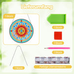 Acryl Roter Lotus-Mandala Diamond Painting Hängender Anhänger