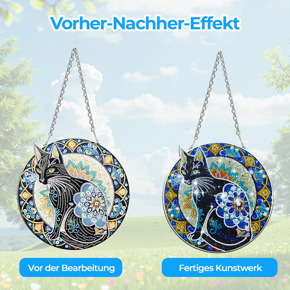 Acryl Schwarze Katze Diamond Painting Hängender Anhänger