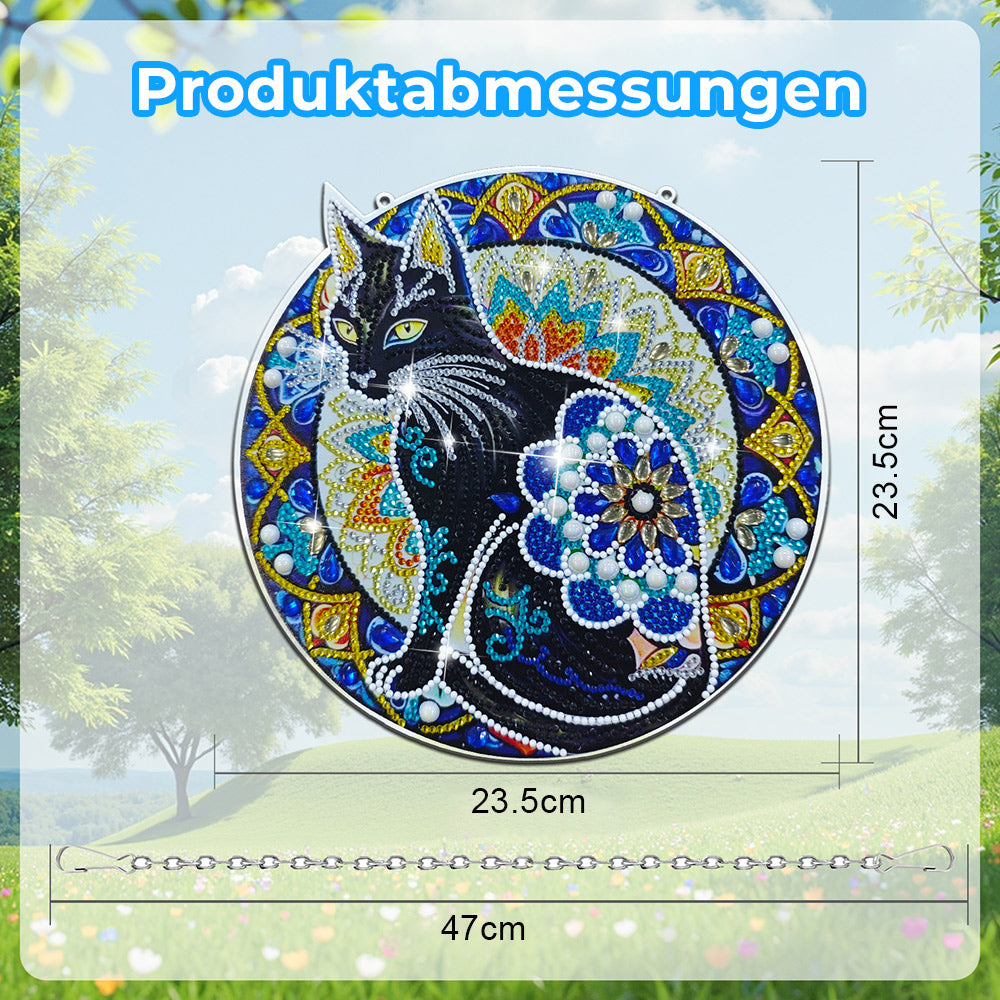 Acryl Schwarze Katze Diamond Painting Hängender Anhänger