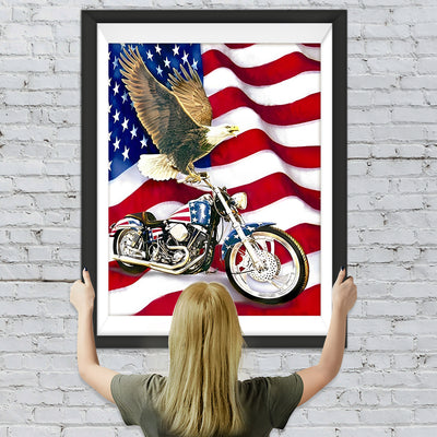 Adler Motorrad Flagge Diamond Painting