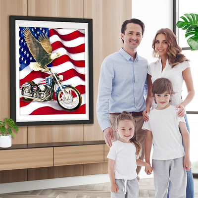 Adler Motorrad Flagge Diamond Painting