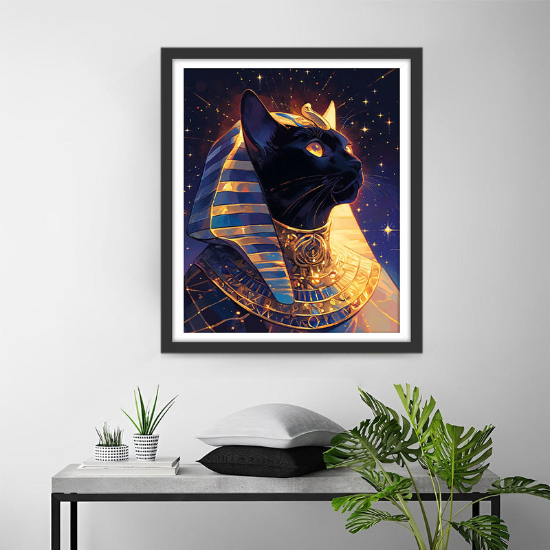 Ägyptischer Pharao Schwarze Katze Diamond Painting