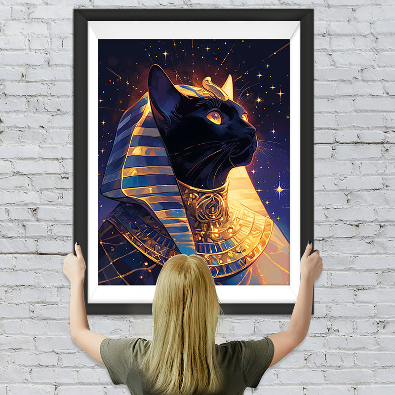 Ägyptischer Pharao Schwarze Katze Diamond Painting