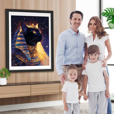 Ägyptischer Pharao Schwarze Katze Diamond Painting