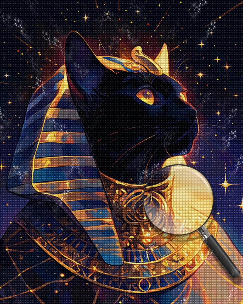 Ägyptischer Pharao Schwarze Katze Diamond Painting