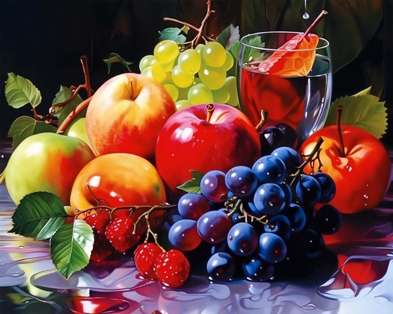 Äpfel und Trauben Diamond Painting