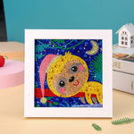 Affe auf dem Baumstamm Mini-Kristallpünktchen Diamond Painting