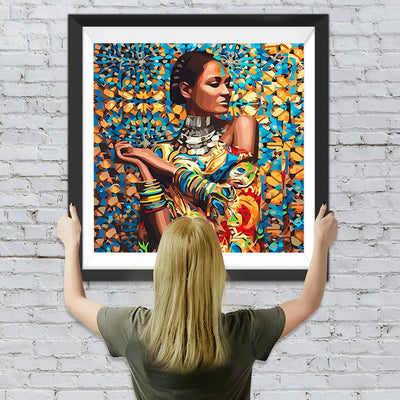 Afrikanische Frau im Ölgemälde Diamond Painting