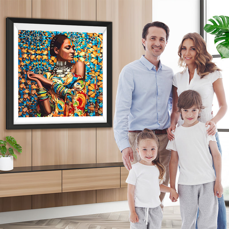 Afrikanische Frau im Ölgemälde Diamond Painting