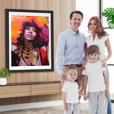 Afrikanische Frau mit Afro Diamond Painting