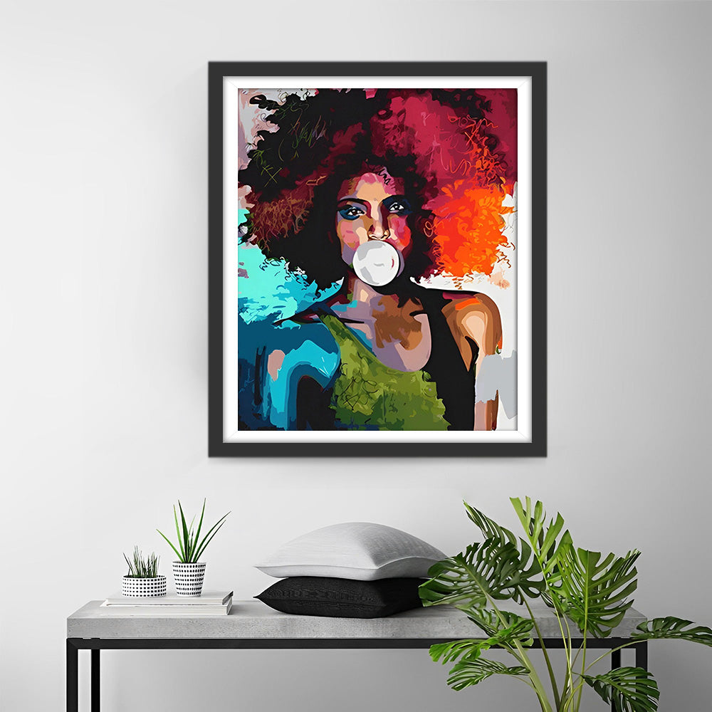 Afrikanische Frau mit rotem Haar Diamond Painting