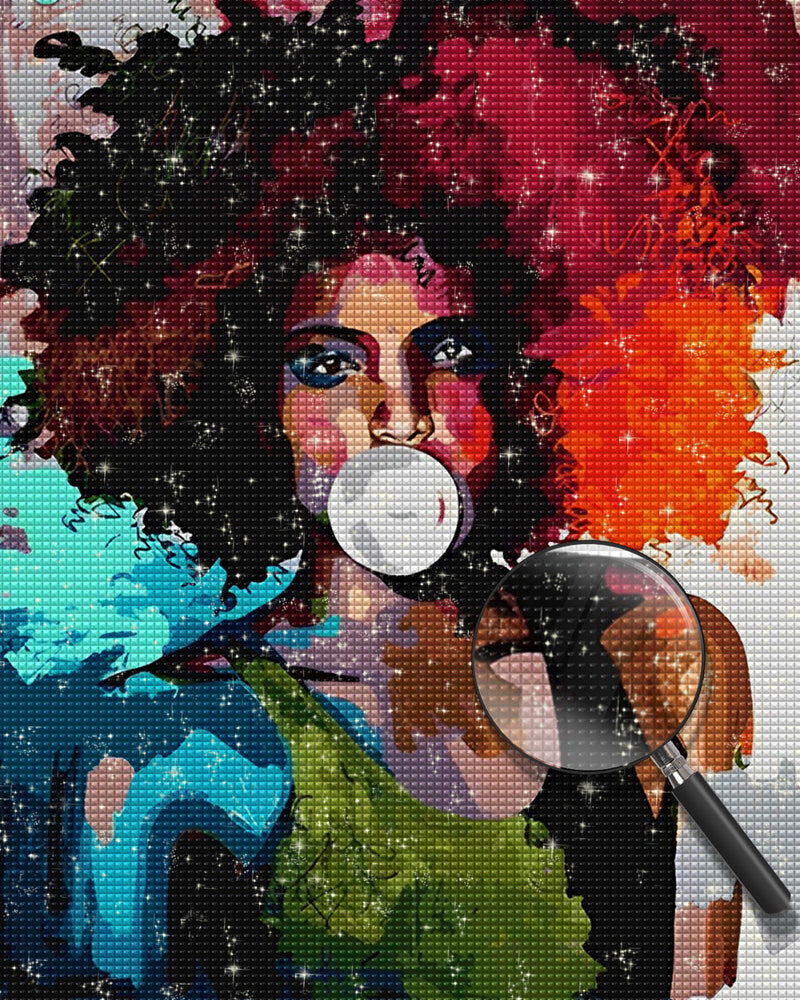 Afrikanische Frau mit rotem Haar Diamond Painting