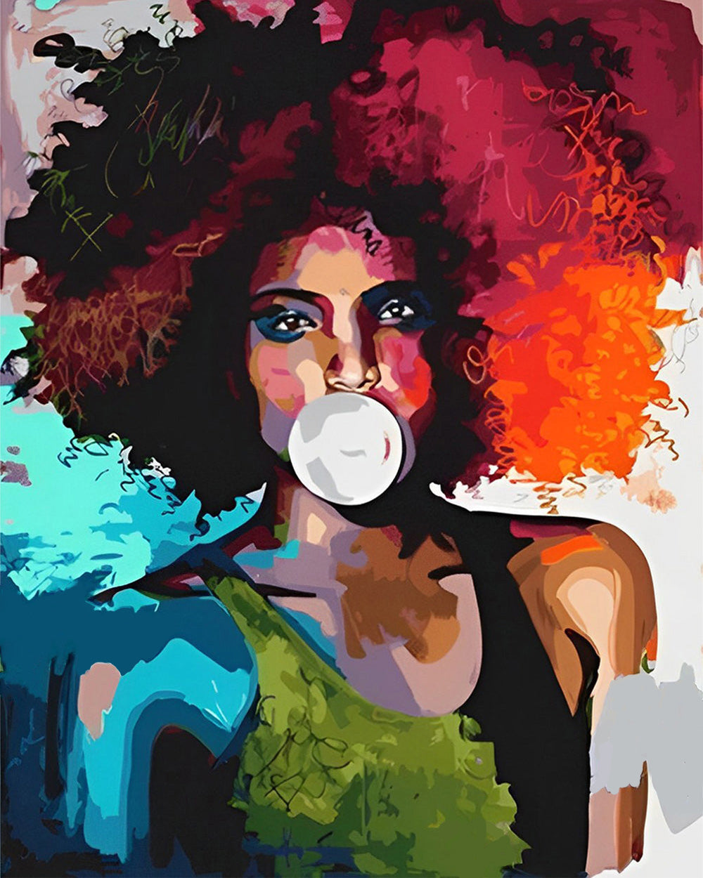 Afrikanische Frau mit rotem Haar Diamond Painting