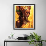 Afrikanische Frau trägt Goldschmuck Diamond Painting