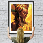 Afrikanische Frau trägt Goldschmuck Diamond Painting