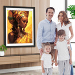 Afrikanische Frau trägt Goldschmuck Diamond Painting