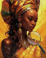 Afrikanische Frau trägt Goldschmuck Diamond Painting