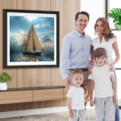 Alleines Schiff auf dem Meer Diamond Painting