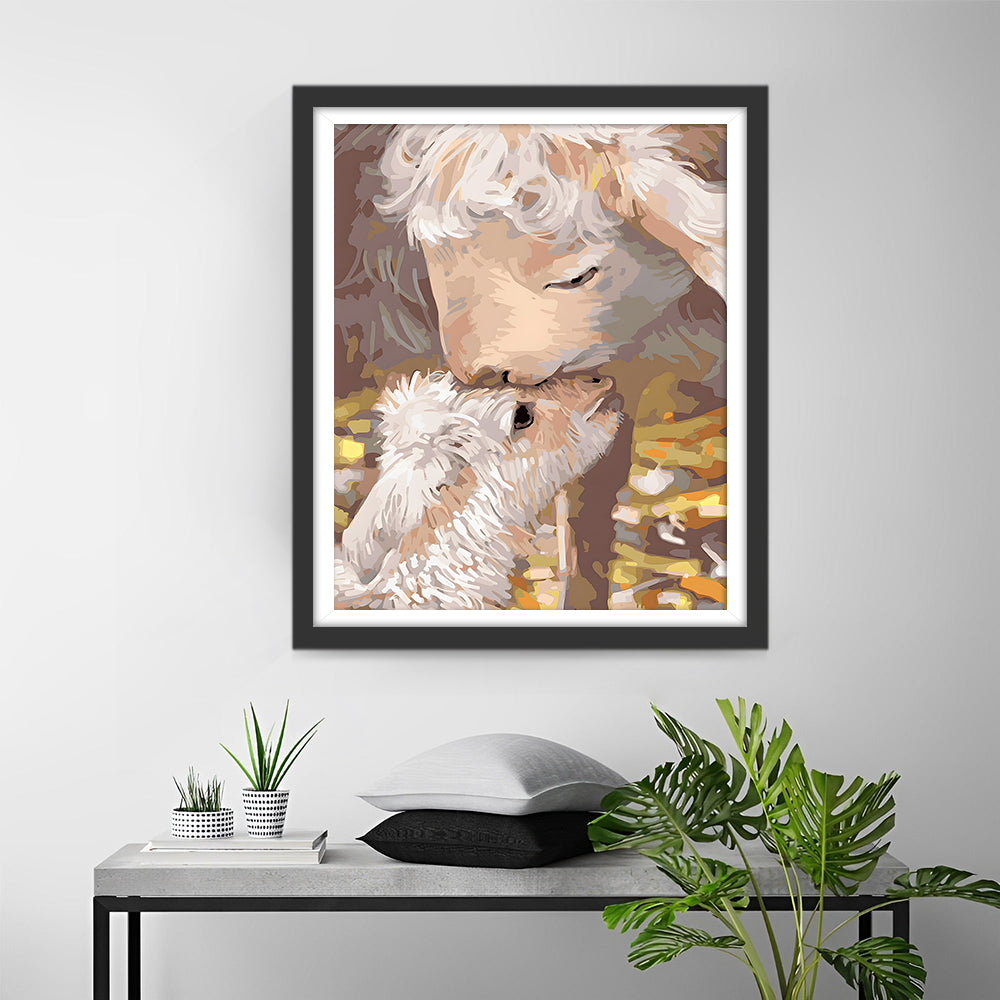 Alpaka und ihr Baby Diamond Painting