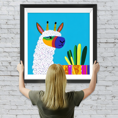 Alpaka und Kübelpflanzen Diamond Painting