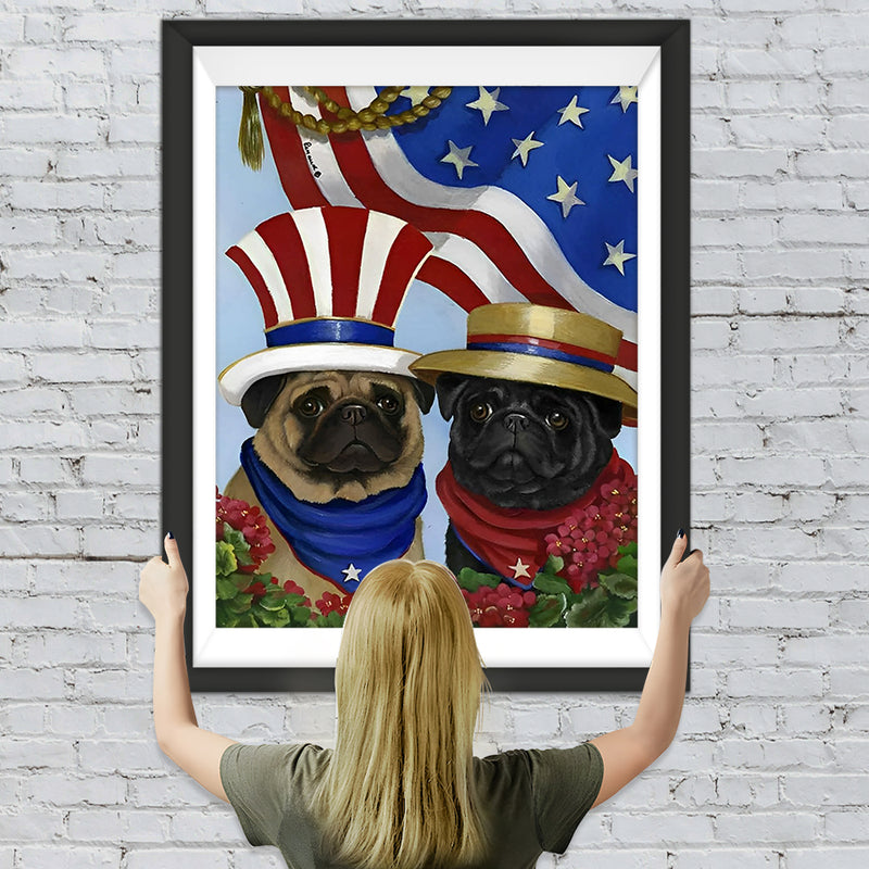 Amerikanischer Pug Diamond Painting