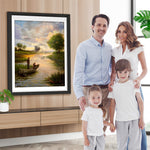 Angeln auf einem Boot im Frühling Diamond Painting