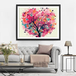 Aquarell Baum in Herzform Diamond Painting