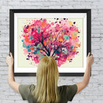 Aquarell Baum in Herzform Diamond Painting