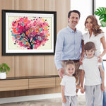 Aquarell Baum in Herzform Diamond Painting