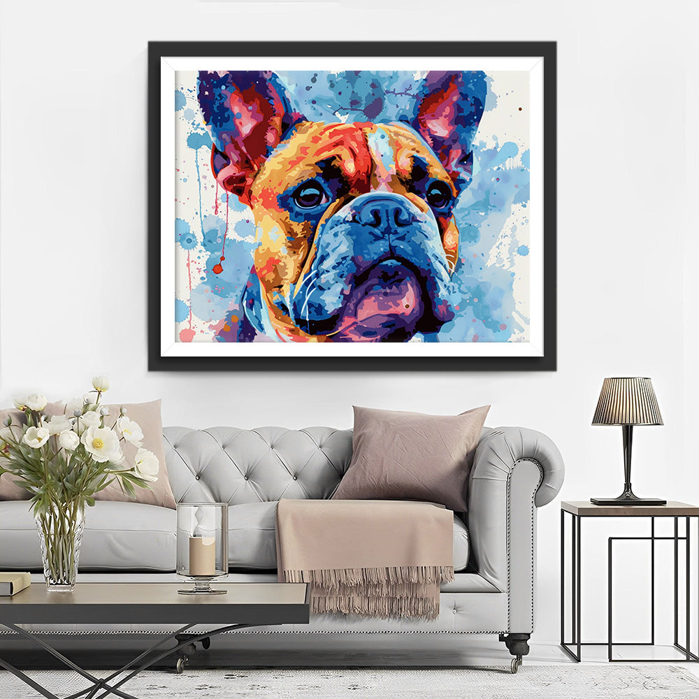 Aquarell Bulldogge Diamond Painting