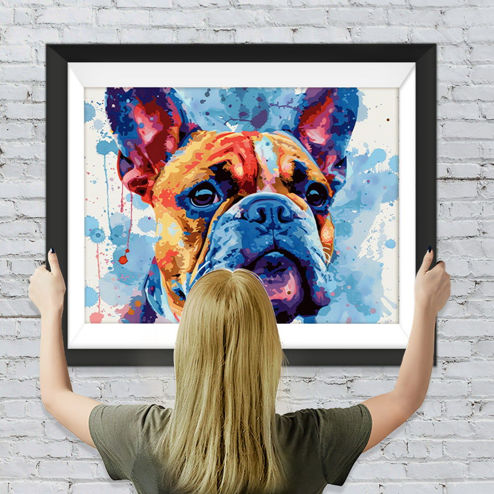 Aquarell Bulldogge Diamond Painting