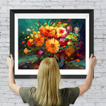 Aquarell-Chrysanthemenstrauß Diamond Painting