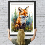 Aquarell Fuchs und Gras Diamond Painting