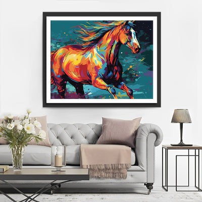 Aquarell Galoppierendes Pferd Diamond Painting