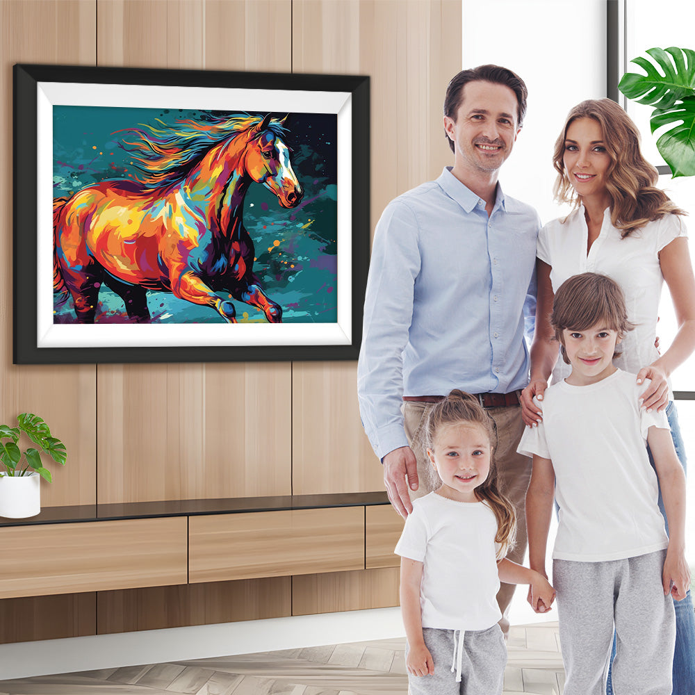 Aquarell Galoppierendes Pferd Diamond Painting