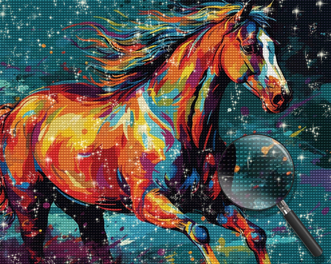 Aquarell Galoppierendes Pferd Diamond Painting