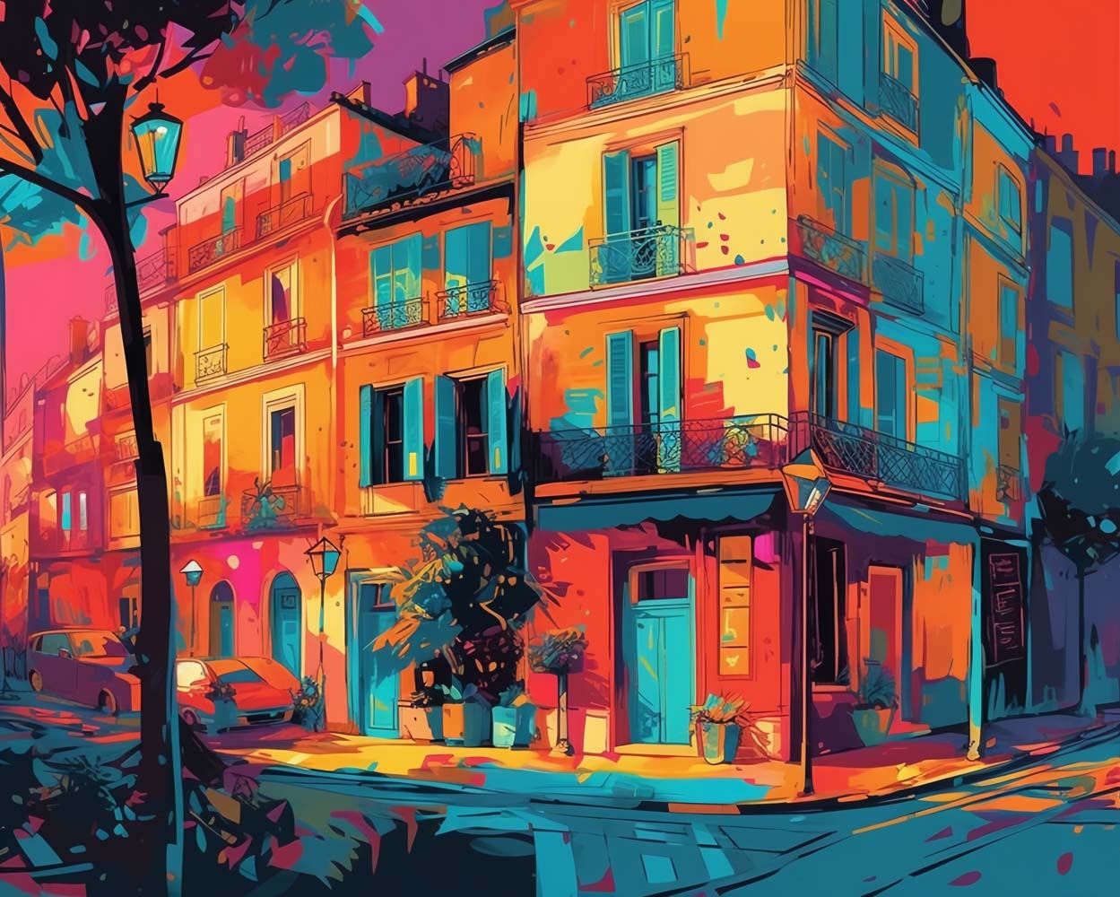 Aquarell Gebäude Diamond Painting