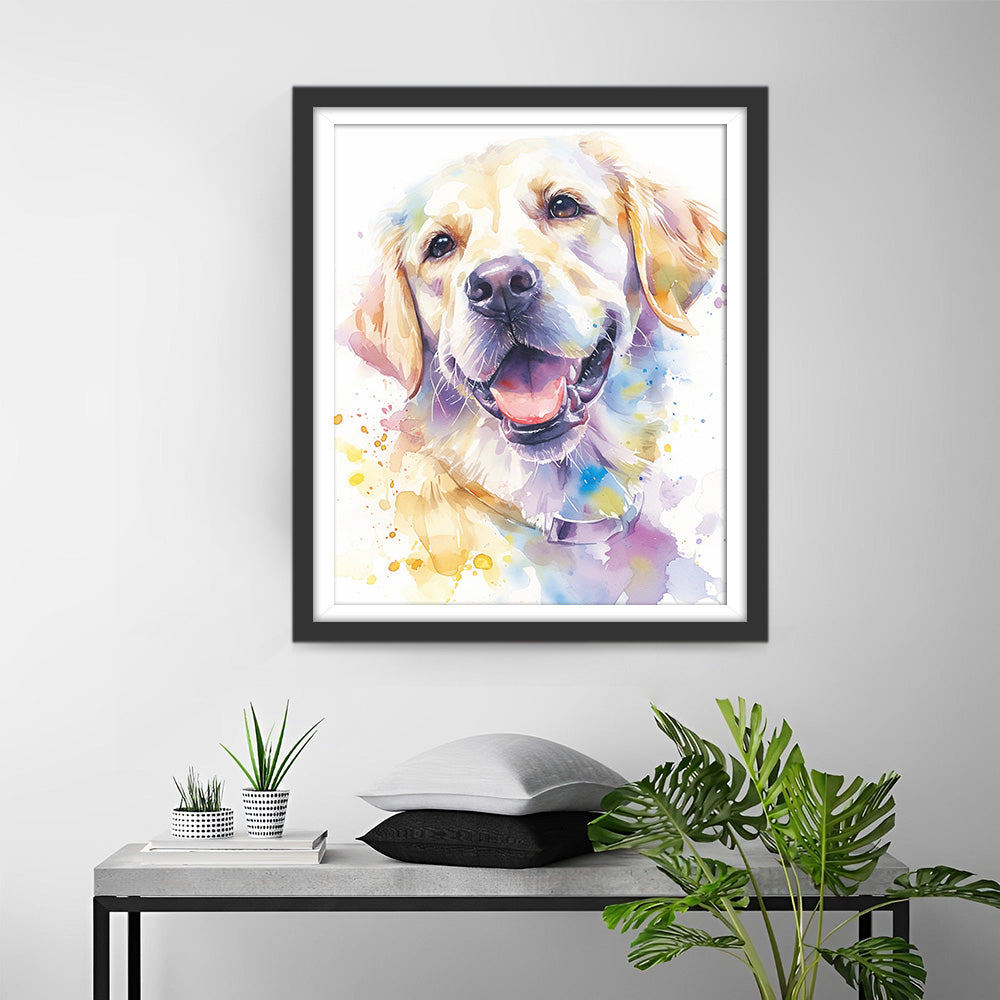 Aquarell Glücklicher Hund Diamond Painting